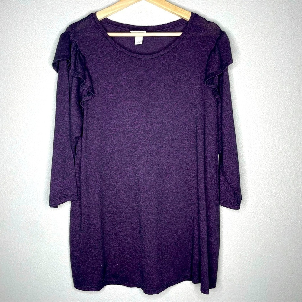 Ava & Vic 3/4 Sleeve Sweater Purple X
